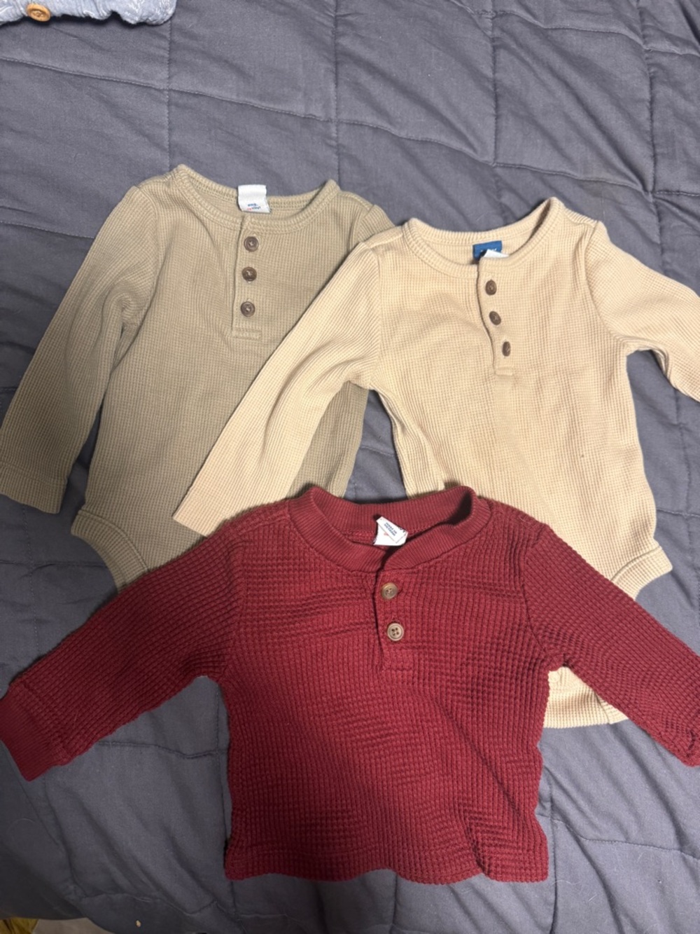 Bundle of 3 Old Navy Long Sleeve Waffle Shirts